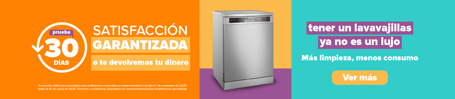Prueba 30 días Mademsa - Satisfacción Garantizada | Tener un lavavajillas ya no es un lujo