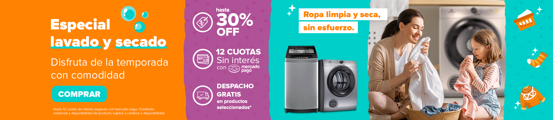 Lava y seca con Mademsa - Hasta 30%Off + 12 cuotas sin interéscon mercado pago