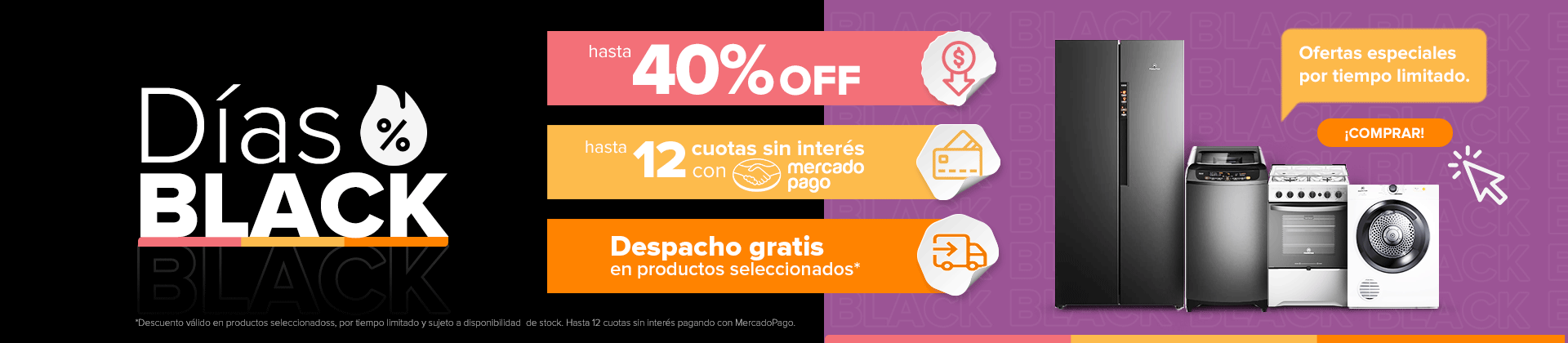 Días Black Mademsa | Aprovecha 40%Off + 12 csi + despacho gratis en productos seleccionados