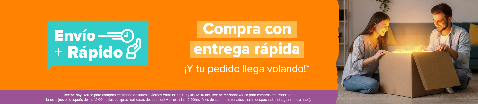 ENVÍO FLASH Sustentable - Compra entre 00hrs y 12hrs y recibe el mismo día - Entregado en nuestra flota eléctrica.